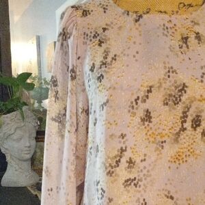 Hope & Harlow Snake Print Semi-Sheer Long Sleeve Blouse in Lilac